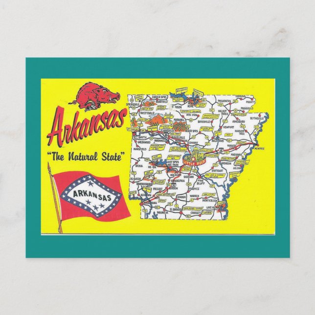 Postale Carte de l'État de l'Arkansas (Devant)