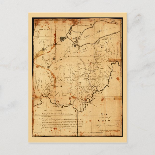 Postale Carte de l'État de l'Ohio (1805) (Devant)