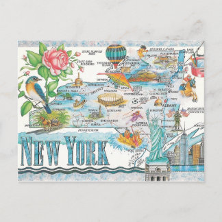Postale carte de l'état de new york
