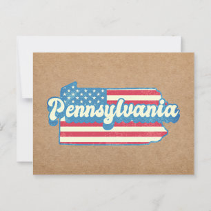 Postale Carte de l'État de Pennsylvanie illustrée avec le 