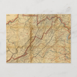 Postale Carte de l'état de Virginie