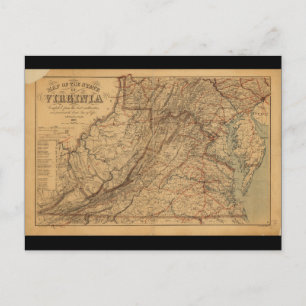 Postale Carte de l'État de Virginie (1865)