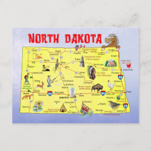 Postale Carte de l'État du Dakota du Nord