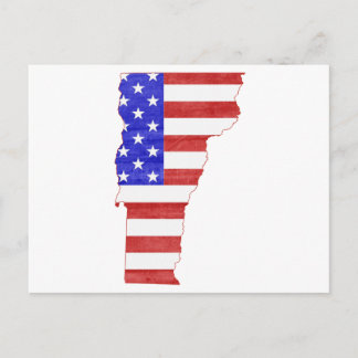 Postale Carte de l'état du drapeau du Vermont USA