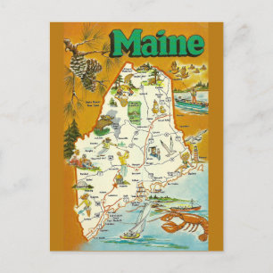 Postale Carte de l'État du Maine