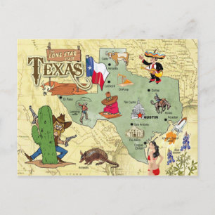 Postale Carte de l'État du Texas