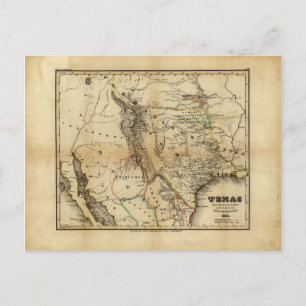 Postale Carte de l'état du Texas (1846)