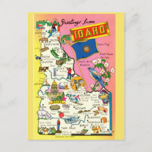 Postale Carte de l'État Idaho