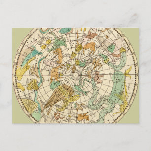 Postale Carte de l'étoile du ciel sud et de la configurati