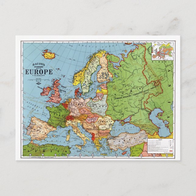 Postale Carte de l'Europe (Devant)