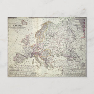 Postale Carte de l'Europe, 1841