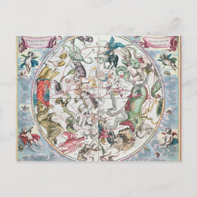 Postale Carte de l'hémisphère Sud 2 (Devant)