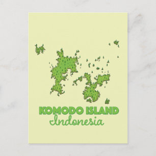 Postale Carte de l'île de Komodo Indonésie