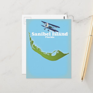 Postale carte de l'île de Sanibel Floride