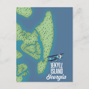 Postale Carte de l'île Jekyll Géorgie États-Unis