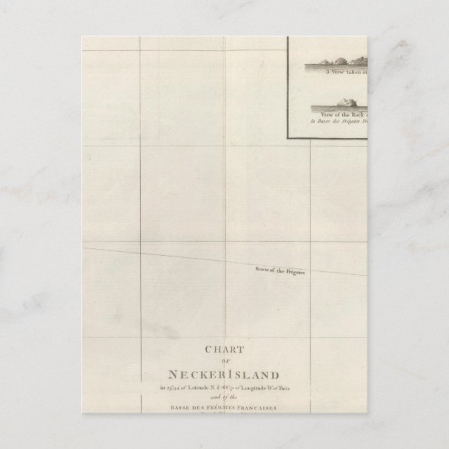 Postale Carte de l'île Necker (Devant)
