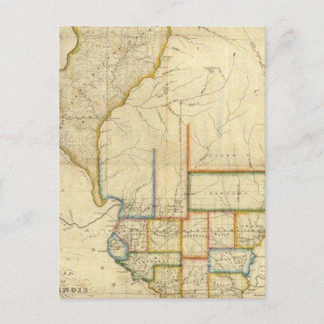 Postale Carte de l'Illinois 3 (Devant)
