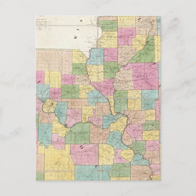 Postale Carte de l'Illinois et du Missouri (Devant)