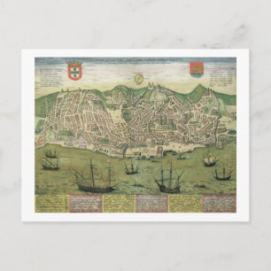 Postale Carte de Lisbonne, de Civitates Orbis Terrarum par