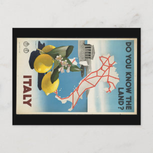 Postale Carte de l'Italie Vintage voyage avec citrons