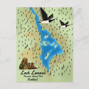 Postale carte de Loch Lomond, Trossachs, Écosse