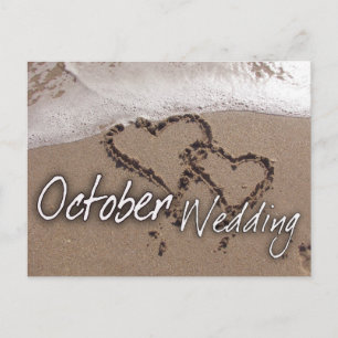 Postale Carte de mariage de destination de plage octobre