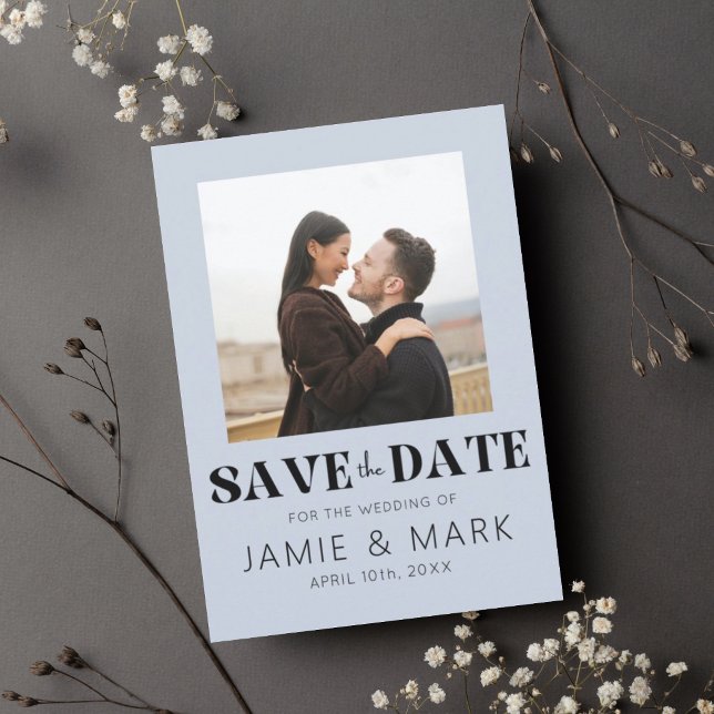 Postale Carte de mariage moderne avec photo "Save the Date (Créateur téléchargé)