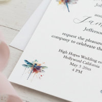 Carte de mariage papillon libellule