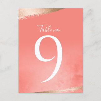 Postale Carte de Mariage rose Gold et Coral Watercolor