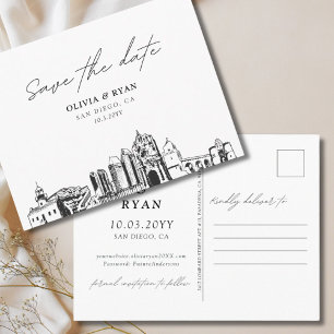 Postale Carte de mariage San Diego Save the Date