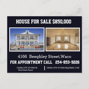 Postale Carte de marketing pour agent immobilier