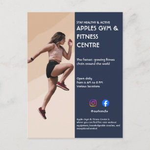Postale Carte de marketing pour salle de sport Boho / Entr