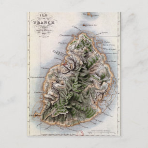 Postale Carte de Maurice, illustration 'Paul et Virginie'