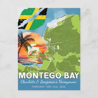 Postale Carte de Montego Bay Jamaïque pour lune de miel ro