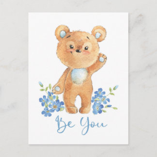 Postale Carte de motivation de l'ours en peluche