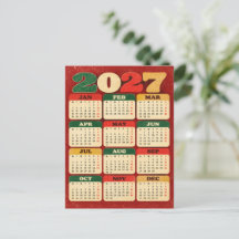Carte de Noël – Calendrier Rétro 2027