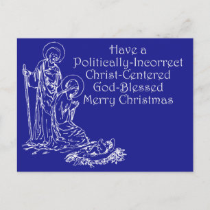 Postale Carte de Noël chrétienne politiquement incorrecte