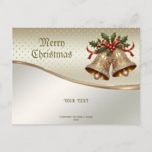 Postale Carte de Noël cloches en or