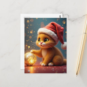 Postale Carte de Noël de chat