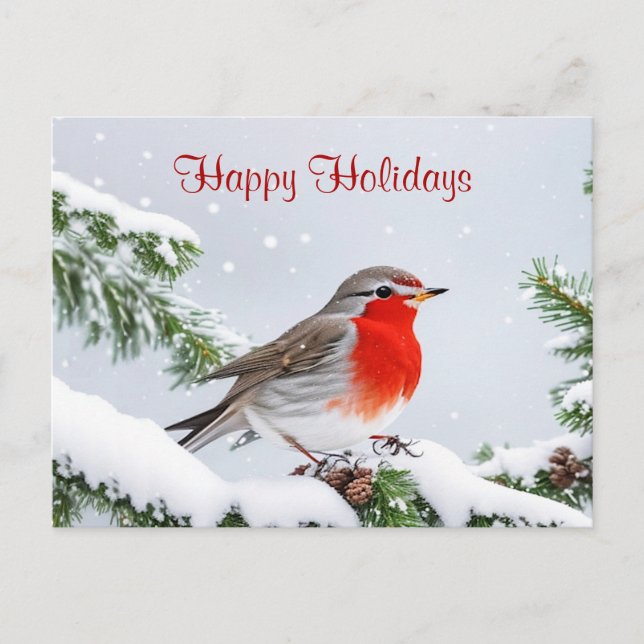 Postale Carte de Noël de vacances de Red Robin (Devant)