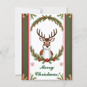 Postale Carte de Noël festive de rennes