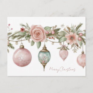 Postale Carte de Noël festive et élégante avec des boules