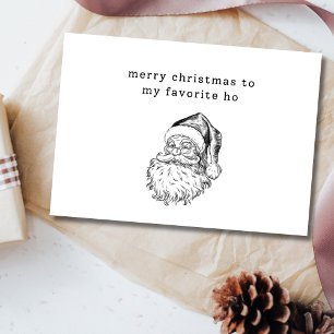 Postale Carte de Noël humoristique préférée du Père Noël 