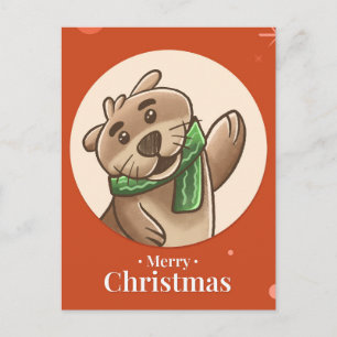 Postale Carte de Noël Loutre