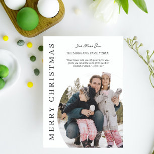 Postale Carte de Noël minimaliste avec verset biblique pou