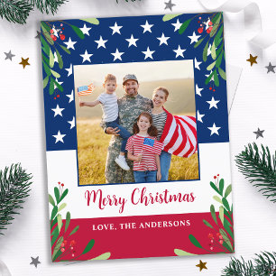 Postale Carte de Noël Patriotique Militaire Budget