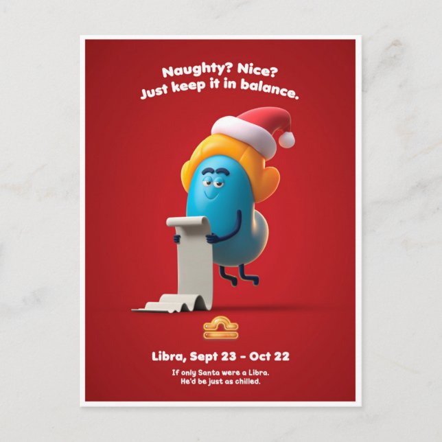 Postale Carte de Noël pour Balance (Devant)