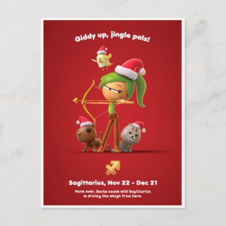 Postale Carte de Noël pour Sagittaire