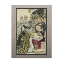 Carte de Noël religieuse vintage