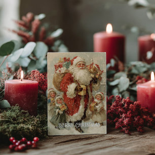 Postale Carte de Noël victorienne vintage